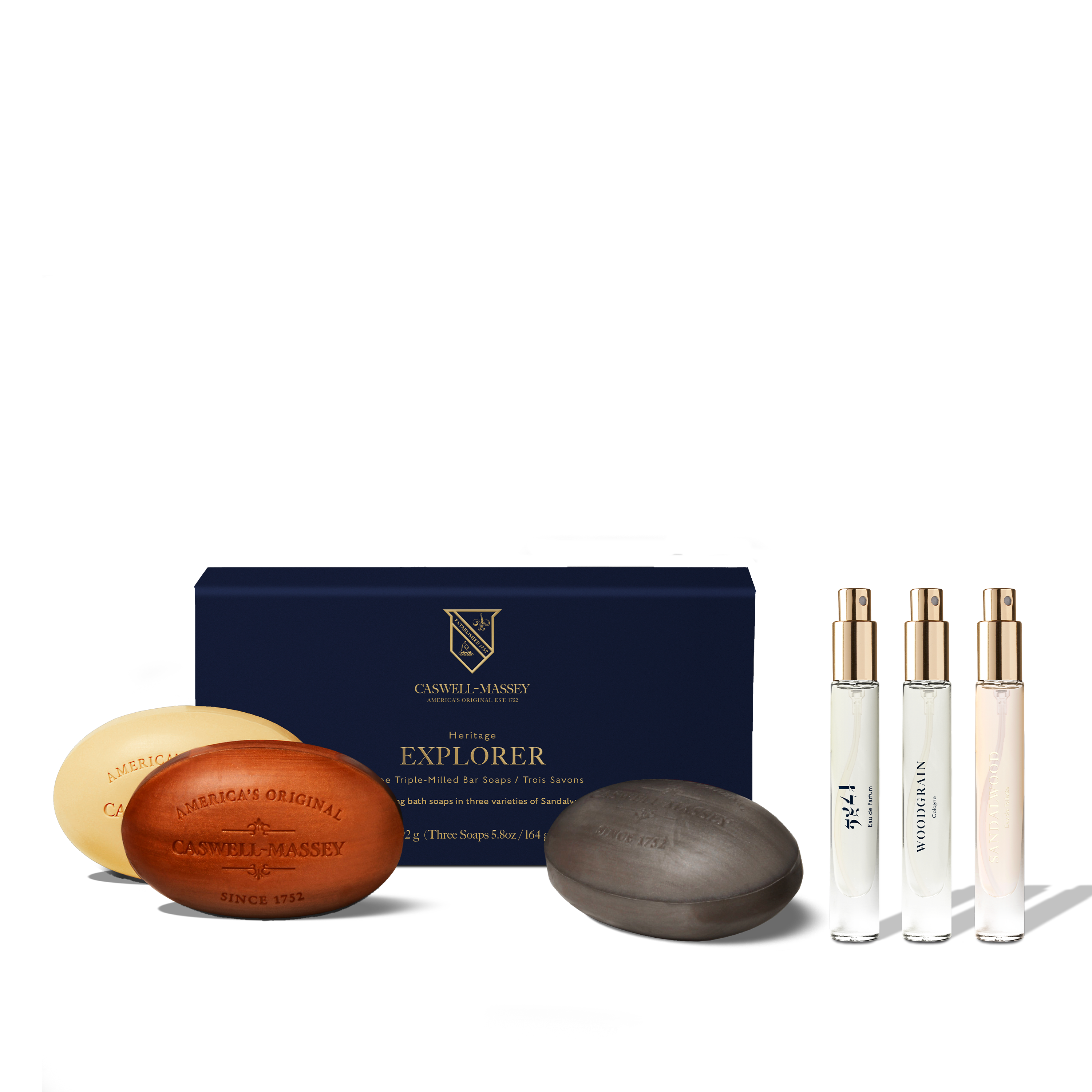 Dapper Duo of Trios: Discovery Fragrance Set + Three-Soap Set Bundle Caswell-Massey®